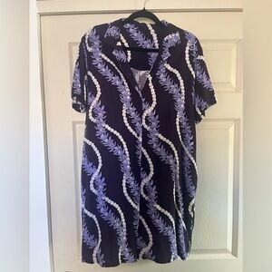 Purple and White floral tshirt dress